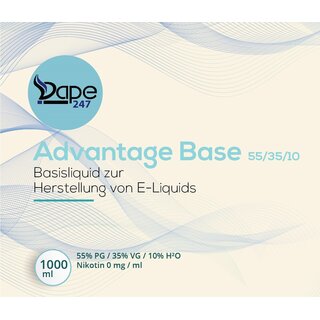 Vape247 Liquid Base Advantage 1000ml 0mg 55 PG:35 VG:10 H²O - Deutsche Herstellung