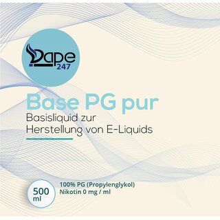 Vape247 Liquid Base 500ml 0mg 100% PG Propylenclycol - Deutsche Herstellung