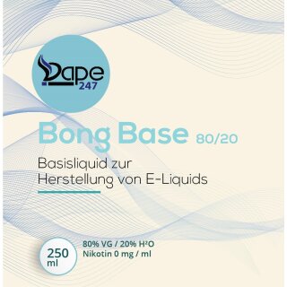 Vape247 Liquid Base Bong 250ml 0mg 80 VG:20 H²O - Deutsche Herstellung