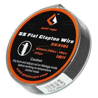 GeekVape 3 Meter DIY Flat Clapton Ribbon SS316L Wire 26GAx18GA/32GA Wickeldraht