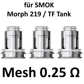 3x TF BF Tank 0.25 Ohm Mesh Coils Heads Verdampferköpfe (3er Pack) - SMOK