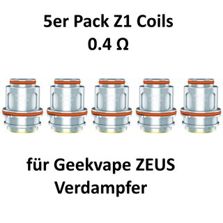 5x Z-Serie Z1 0.4 Ohm Coils Heads Verdampferköpfe (5er Pack) - GeekVape