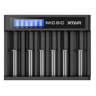MC6C  - Ladegerät mit Display für Li-Ion-Akkus 3,6V/3,7V inkl. USB-Kabel - Xtar