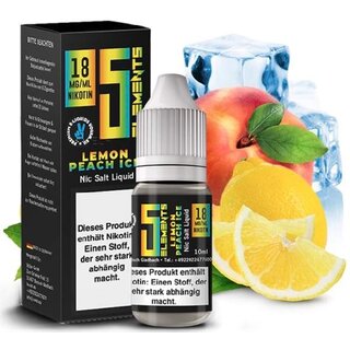 Lemon Peach Ice - 10ml Nicsalt Fertig-Liquid 18mg Nikotinsalz - 5 Elements