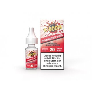 Strawberry Bomb Liquid 10 ml Nic Salt 20 mg - K-Boom