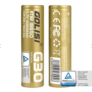 G30 18650 20A 3000mAh Akku - Golisi
