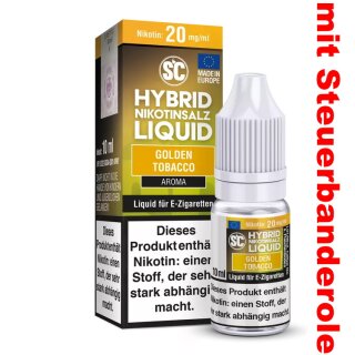 Golden Tobacco - 10ml Hybrid Nicsalt Nikotinsalz Liquid - SC 5 mg/ml