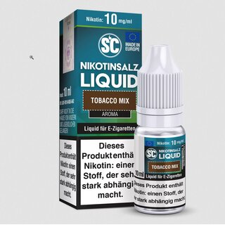 Tobacco Mix - 10ml Nikotinsalz Liquid sucralosefrei STEUERWARE - SC