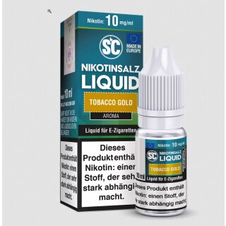 Tobacco Gold - 10ml Nikotinsalz Liquid sucralosefrei - SC 10 mg/ml