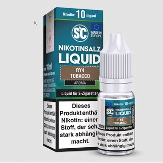 RY4 Tobacco - 10ml Nikotinsalz Liquid sucralosefrei STEUERWARE - SC