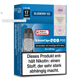 2x Blueberry Ice eco Pods - prefilled 17mg NicSalt Nikotinsalz - InnoCigs