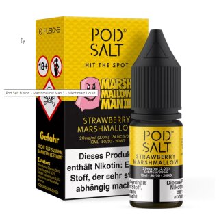 Marshmallow Man III - Strawberry Marshmallow 20mg NicSalt Liquid 10ml - PodSalt