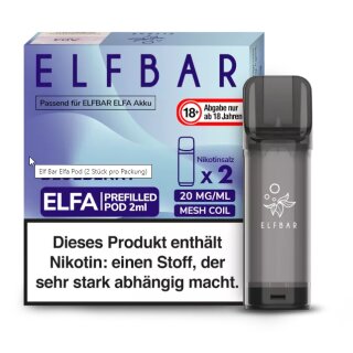 2x ELFA Pods - Blueberry 20mg NicSalt - Elfbar