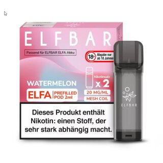 2x ELFA Pods - Watermelon 20mg NicSalt - Elfbar