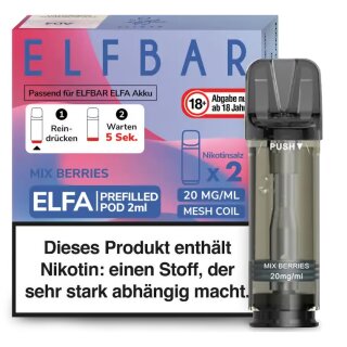 2x ELFA Pods - Mix Berries 20mg NicSalt - Elfbar