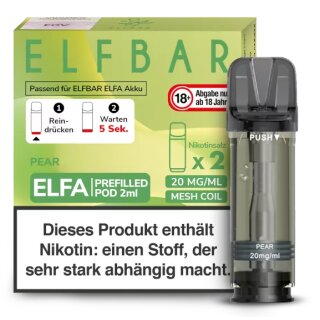 2x ELFA Pods - Pear 20mg NicSalt - Elfbar