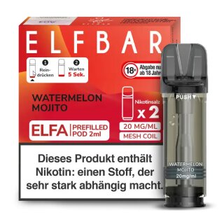 2x ELFA Pods - Watermelon Mojito 20mg NicSalt - Elfbar