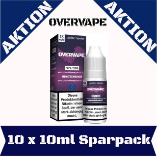 10x Nikotinshot 18mg OVERVAPE 50:50 VPG Standard universal NicShot 10er Sparpack