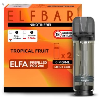 2x ELFA Pods - Tropical Fruit NIKOTINFREI - Elfbar